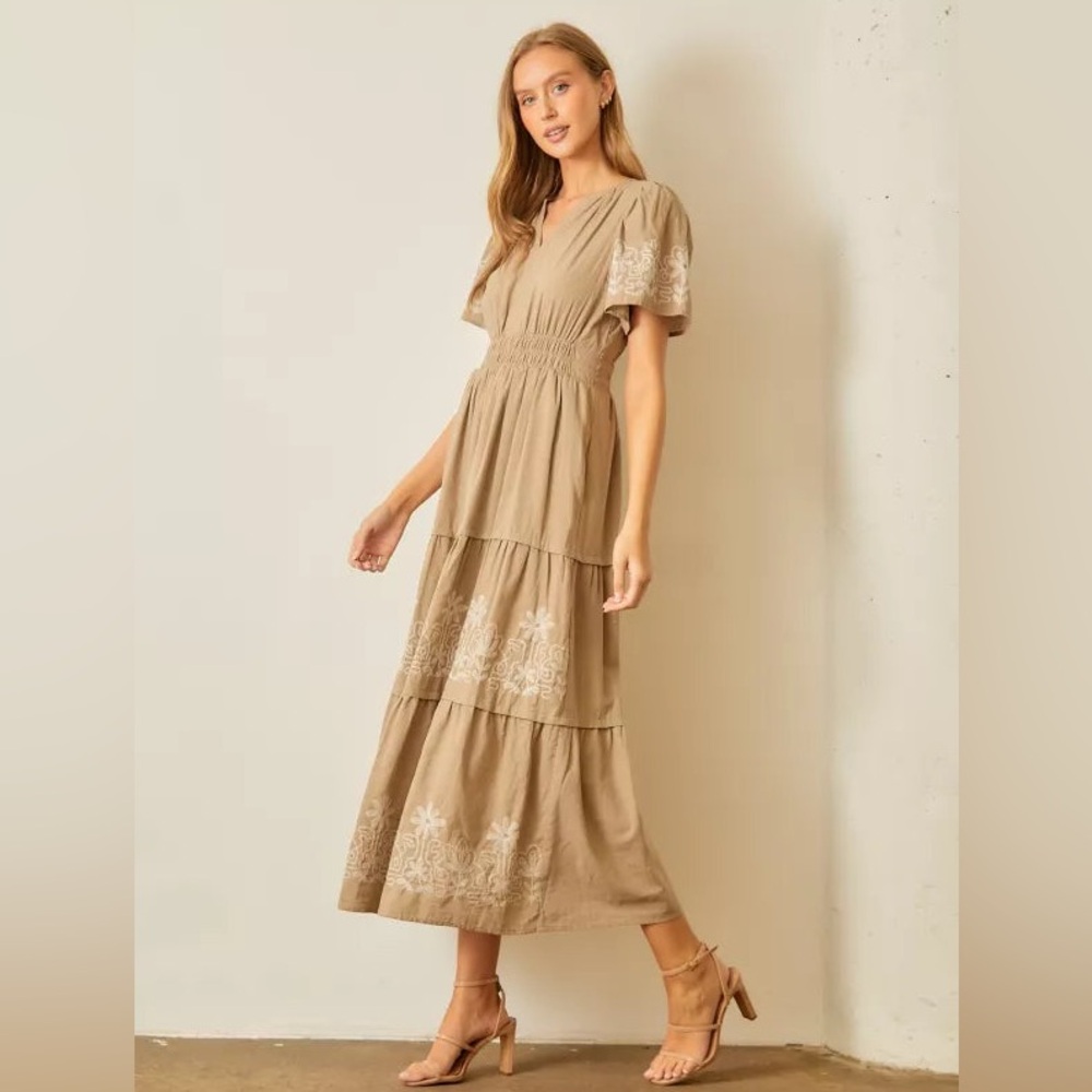 Polagram Embroidered Maxi Dress